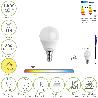 BOMBILLA LED ESFERA ROSCA E14. 6.5 WATT. EQUIVALE A 50 WATT. 806 LUMENES. LUZ CALIDA 2700º K.