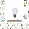 BOMBILLA LED ESFERICA ROSCA E27 4.5 WATT. EQUIVALE A 55 WATT. 470 LUMENES. LUZ FRIA (6500º K)