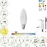 BOMBILLA LED VELA E14. 2,5 WATT. EQUIVALE A 20 WATT. 250 LUMENES. LUZ CALIDA 2700º K.