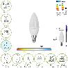 BOMBILLA LED VELA E14. 2,5 WATT. EQUIVALE A 20 WATT. 250 LUMENES. LUZ FRIA 6500º K.