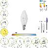 BOMBILLA LED FILAMENTO VELA ESMERILADA E14. 4,5 WATT. EQUIVALE A 35 WATT. 470 LUMENES. LUZ CALIDA 2700º K.