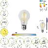 BOMBILLA LED FILAMENTO STANDAR ROSCA E27. 10 WATT. EQUIVALE A 80 WATT. 1521 LUMENES. LUZ CALIDA 2700º K.