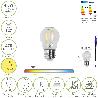 BOMBILLA LED FILAMENTO ESFERA ROSCA E27. 4,5 WATT. EQUIVALE A 35 WATT. 470 LUMENES. LUZ CALIDA 2700º K.