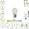 BOMBILLA LED FILAMENTO ESFERA ROSCA E27. 4,5 WATT. EQUIVALE A 35 WATT. 470 LUMENES. LUZ NEUTRA 4000º K.