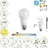 BOMBILLA LED ESFERA CON SENSOR MOVIMIENTO ROSCA E27. 10 WATT. EQUIVALE A 80 WATT. 1055 LUMENES. LUZ CALIDA 3000º K.