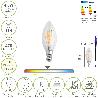 BOMBILLA LED FILAMENTO VELA ROSCA E14. 4,5 WATT. EQUIVALE A 35 WATT. 470 LUMENES. LUZ NEUTRA 4000º K.