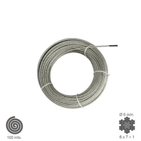 CABLE GALVANIZADO   6  MM. (ROLLO 100 METROS) NO ELEVACION