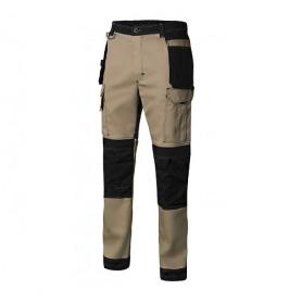 PANTALON BICOLOR CANVAS STRETCH CON BOLSILLOS FLOTANTES VARIOS COLORES TALLA S-XXL TALLA S ROPA BICOLOR BEIGE NEGRO