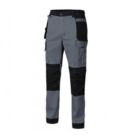 PANTALON BICOLOR CANVAS STRETCH CON BOLSILLOS FLOTANTES VARIOS COLORES TALLA S-XXL TALLA S ROPA BICOLOR GRIS NEGRO