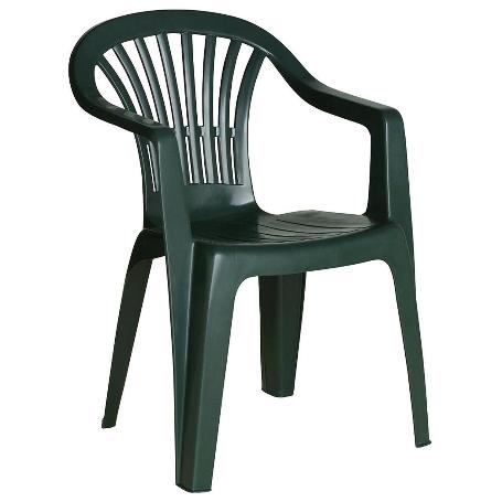 SILLA RESPALDO BAJO RESINA MONOBLOC, COLOR VERDE, MODELO  LYRA