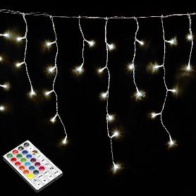 GUIRNALDA LUCES NAVIDAD CORTINA X3 METROS 600 LEDS BLANCO CALIDO. LUZ NAVIDAD INTERIORES Y EXTERIORES IP44. CABLE T