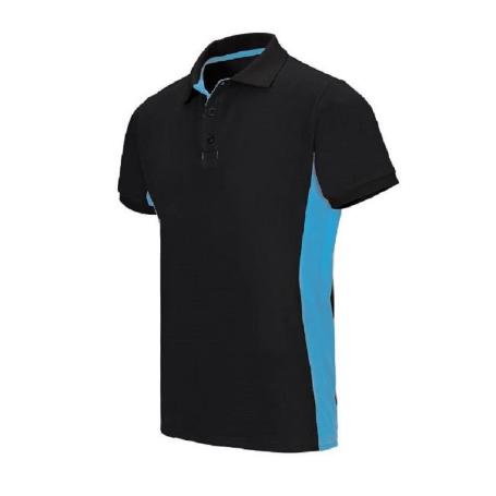 POLO MANGA CORTA BICOLOR DOLVI NEGRO CELESTE TALLA M