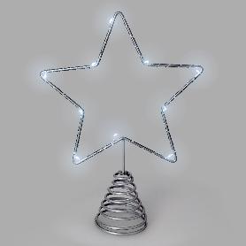 GUIRNALDA ADORNO LUCES NAVIDAD ESTRELLA ARBOL NAVIDAD LUZ BLANCO FRIO. 10 LEDS. USO INTERNO PROTECCIÓN IP20. 2 BATE