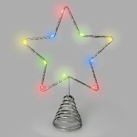 GUIRNALDA ADORNO LUCES NAVIDAD ESTRELLA ARBOL NAVIDAD LUZ MULTICOLOR. 10 LEDS. USO INTERNO PROTECCIÓN IP20. 2 BATER