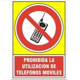 SEÑAL 542 PLAST.345X245PROHIB.TELEFONO PROHIBIDA LA UTILIZACION DE TELEFONOS MOVILES