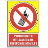 SEÑAL 542 PLAST.345X245PROHIB.TELEFONO PROHIBIDA LA UTILIZACION DE TELEFONOS MOVILES