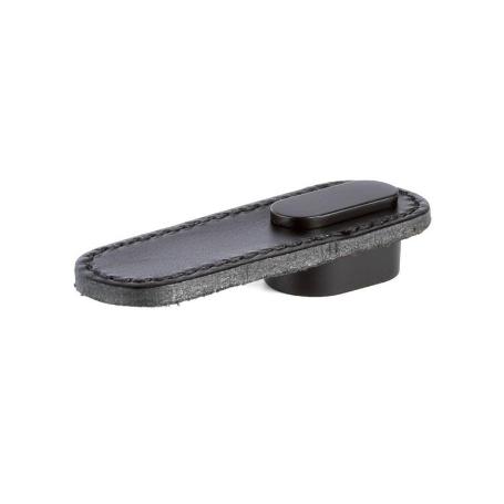 TIRADOR PIEL MODELO OBLONG ACABADOS NEGRO, BEIGE Y MARRÓN ACABADO NEGRO - NEGRO DISTANCIA 0MM-1 AGUJERO