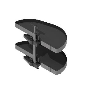 BANDEJA NOVA FLAT DOLPHIN-I ACABADO ANTRACITA. MANO DERECHA MODULO MODULO 900