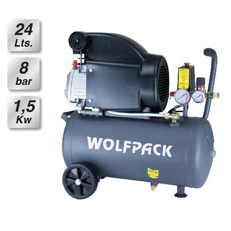 COMPRESOR WOLFPACK 24 LITROS 2,0 HP SIN ACEITE