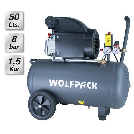 COMPRESOR WOLFPACK 50 LITROS 2,0 HP SIN ACEITE