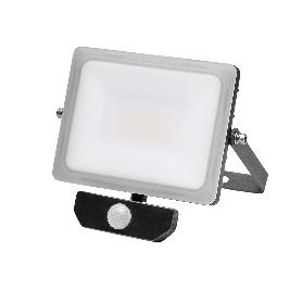 FOCO LED PLANO 30 WATT. LUZ BLANCA 4000º K  IP 65 2400 LUMENES CON SENSOR DE PRESENCIA