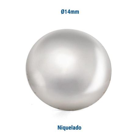 TACHUELA LISA HIERRO Ø14 ACABADO NIQUEL (CAJA 5000)