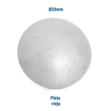 TACHUELA LISA HIERRO Ø20 ACABADO PLATA VIEJA (CAJA 100)