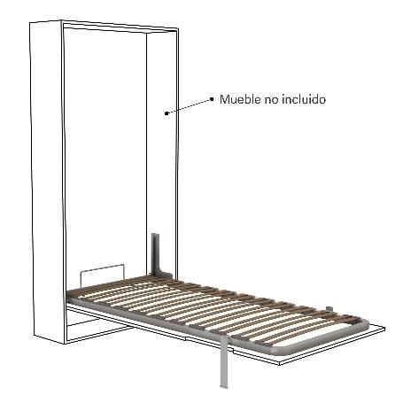 SOMIER VERTICAL 90X190 PATA BASCULANTE GRIS