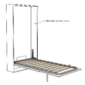 SOMIER VERTICAL 105X190 GRIS CON PATA BASCULANTE