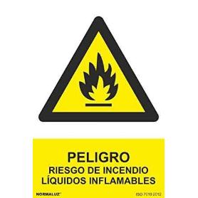 SEÑAL PELIGRO DE INCENDIO LIQUIDO INFLAMAB RD31018