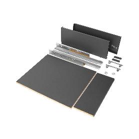  KIT DE CAJÓN PARA COCINA O BAÑO VERTEX DE ALTURA 178MM CON TABLEROS INCLUIDOS, MÓDULO 450MM, GRIS ANTRACITA