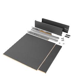  KIT DE CAJÓN PARA COCINA O BAÑO VERTEX DE ALTURA 93MM CON TABLEROS INCLUIDOS, MÓDULO 600MM, GRIS ANTRACITA