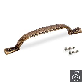 EMUCA LOTE DE 20 TIRADORES PARA MUEBLE NAIROBI, L139MM, INTEREJE 96MM, ZAMAK, BRONCE