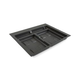 EMUCA BASE PARA CONTENEDORES DE CAJÓN COCINA RECYCLE, 2 HUECOS, MÓDULO 600MM, PLÁSTICO GRIS ANTRACITA