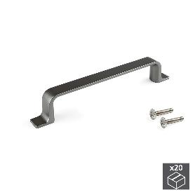  LOTE DE 20 TIRADORES PARA MUEBLE KOBE, L132MM, INTEREJE 96MM, ZAMAK, TITANIO