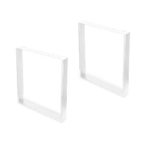  JUEGO DE PATAS RECTANGULARES SQUARE PARA MESA, ANCHO 600MM, ACERO, PINTADO BLANCO