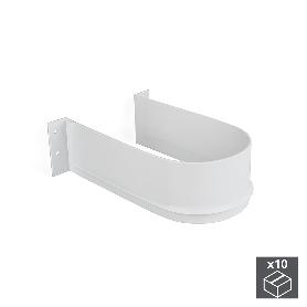 EMUCA LOTE DE 10 SALVA SIFONES PARA CAJÓN DE BAÑO, CURVO, PLÁSTICO, BLANCO