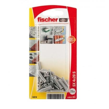 BLISTER 25 TACO+TORNILLO SX 4*20 SK 14916 FISCHER