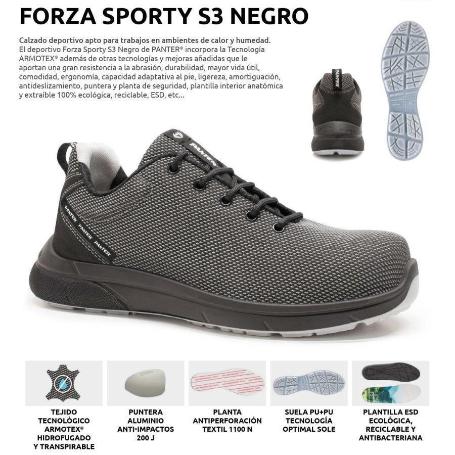 ZAPATILLA FORZA SPORTY S3 NEGRO ESD T-43 PANTER