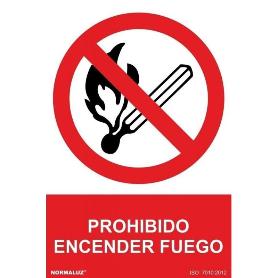 SEÑAL PROHIBIDO ENCENDER FUEGO PVC 0,7MM RD41001