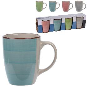 TAZAS MUG LOZA 24CL COLORES LOTE 4