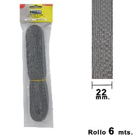 CINTA PERSIANA WOLFPACK GRIS 22 MM. ROLLO 6 METROS