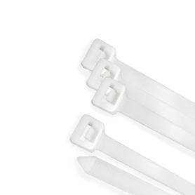 BRIDA NYLON 100%. COLOR BLANCO / NATURAL 3,5 X 140 MM. 100 PIEZAS. ABRAZADERA PLASTICO, ORGANIZADOR CABLES, ALTA RE