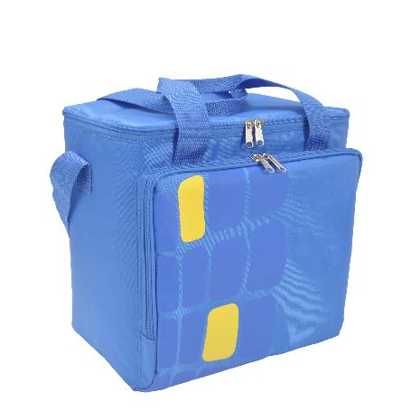 BOLSA TERMICA PORTA ALIMENTOS NEVERA 15 LITROS FORRO INTERIOR PEVA, CON ESPUMA AISLANTE, COLOR AZUL