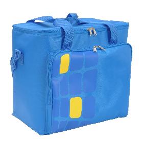 BOLSA / MOCHILA TERMICA PORTA ALIMENTOS NEVERA 15 LITROS FORRO INTERIOR PEVA, CON ESPUMA AISLANTE, COLOR AZUL