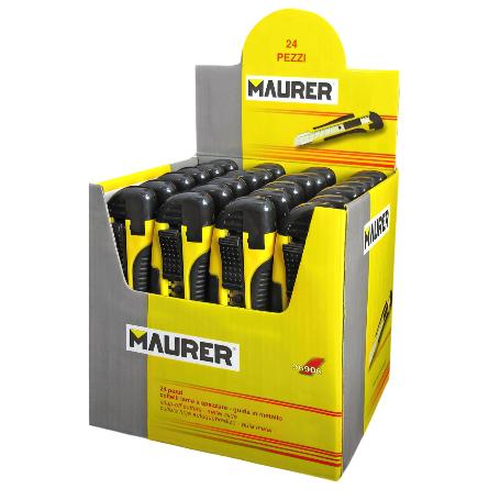 CUTTER MAURER 18 MM. CON  2 HOJAS (EXPOSITOR 24 PIEZAS)