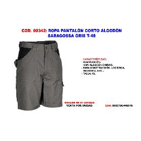 ROPA FINSTOCK PANTALON CORTO ALGODON SARAGOSSA GRIS T-48