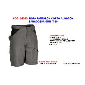 ROPA FINSTOCK PANTALON CORTO ALGODON SARAGOSSA GRIS T-50