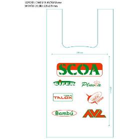 BOLSAS PLASTICO SCOA 100 UND CAMISETA 40-26X50 CM (CAJA 200 UNIDADES)