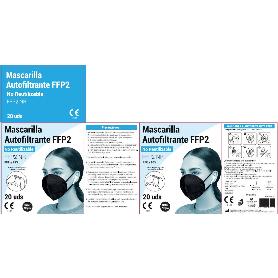 MASCARILLA FFP2 NEGRA PLEGABLE ENVASADAS INDIVIDUALMENTE (CAJA 20 UNIDADES)